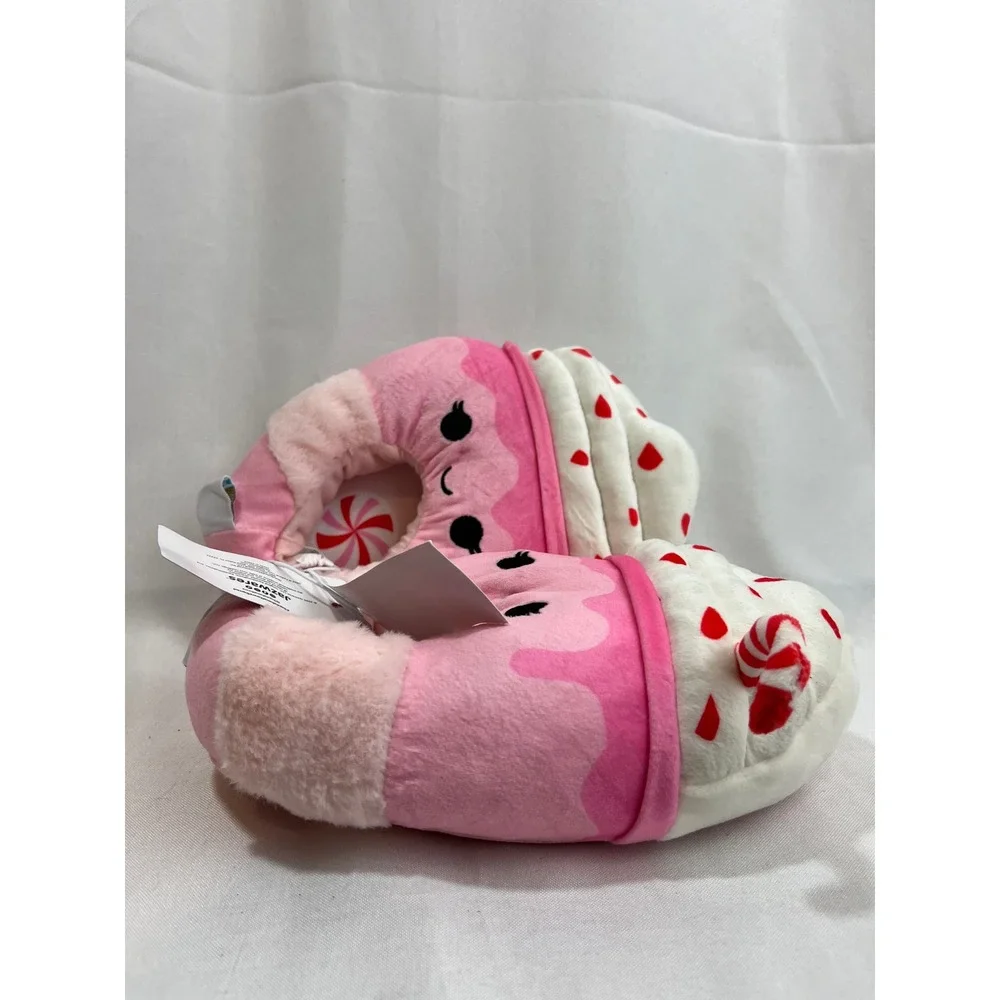Squishmallows Peppermint Pink Milkshake Plush Slippers Kids Size 2/3 NWT